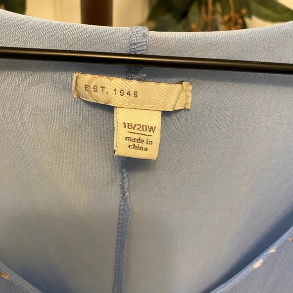 Cato Mixed Floral Print Patchwork Tiered Top Bell Sleeves 18/20W 18W 20 W - Picture 13 of 13